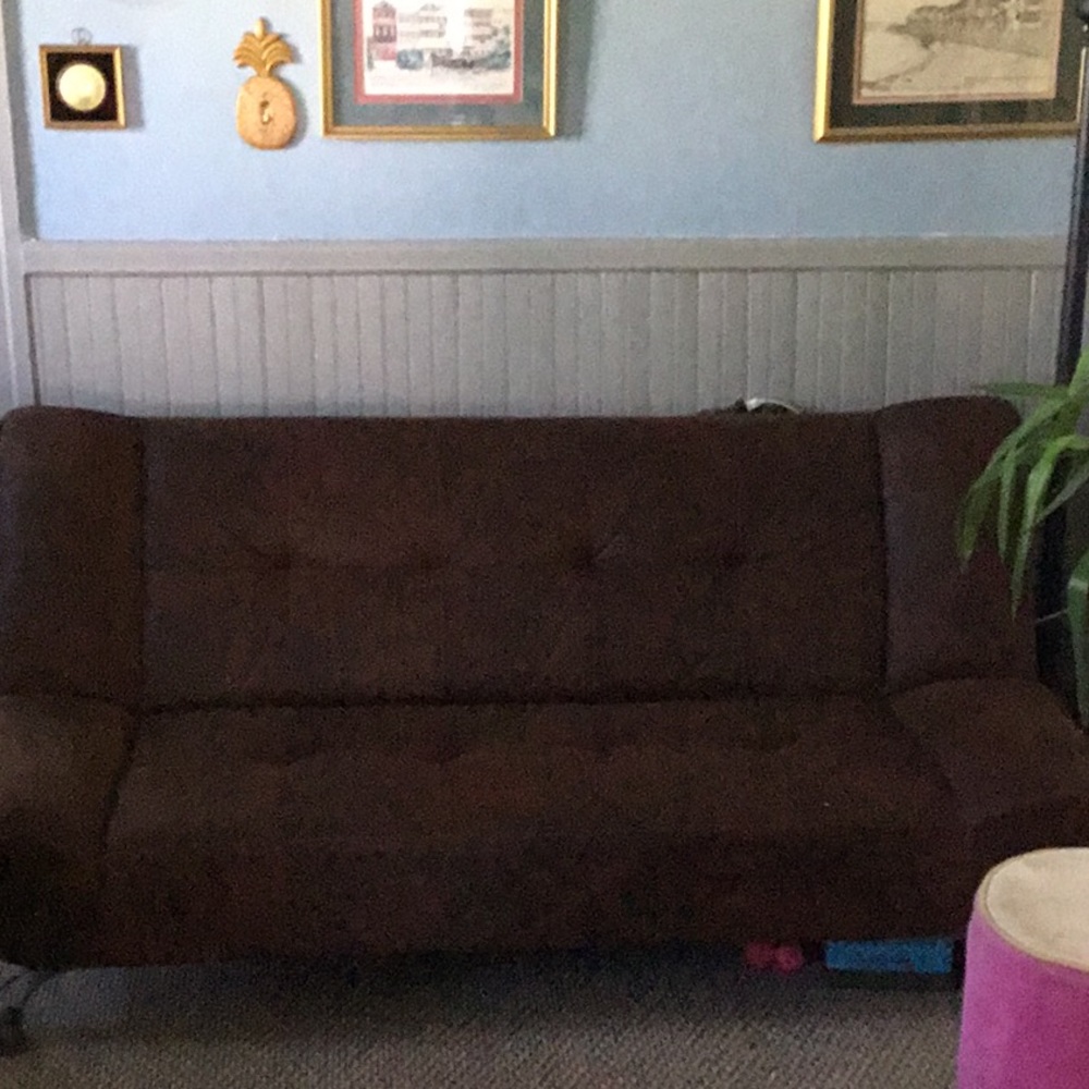 Leather full size futon